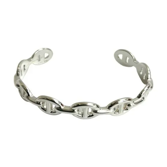 Hermes Enchene Bangle Silver 925 Bracelet Accessory Silver 32192 - Picture 5 of 6